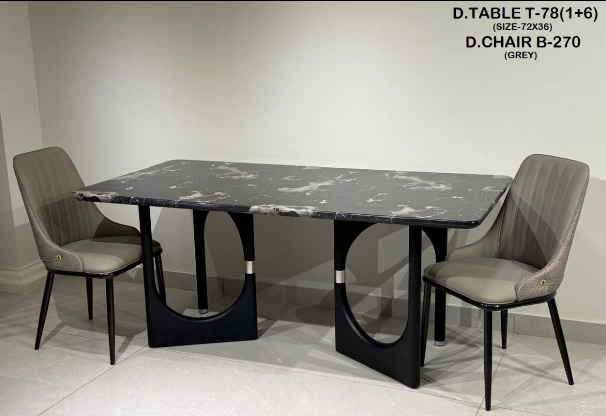 Modern Marble Dining Table and Chair Set