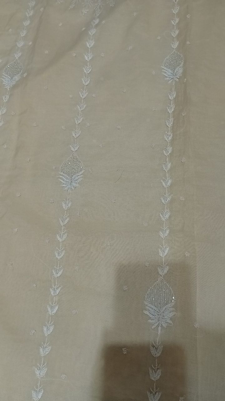 Mul Chanderi Kurta Dupatta Fanric view 4