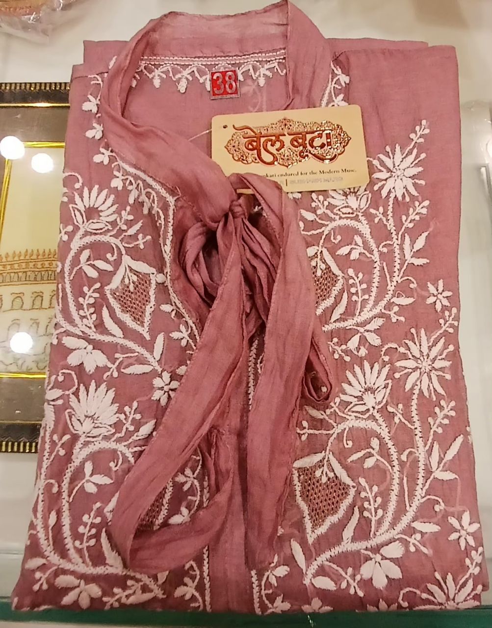 Chikankari Short Kurta by Bel Boota view 2