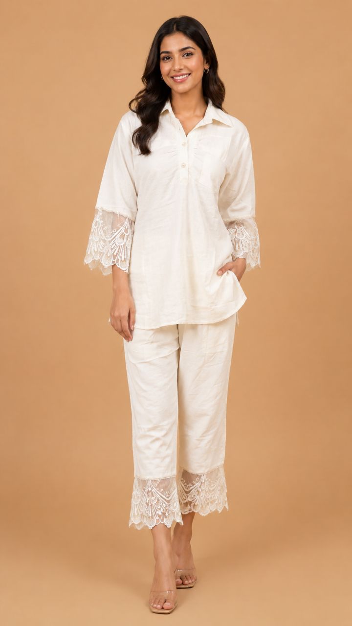 Lace Detailed Kurta Set