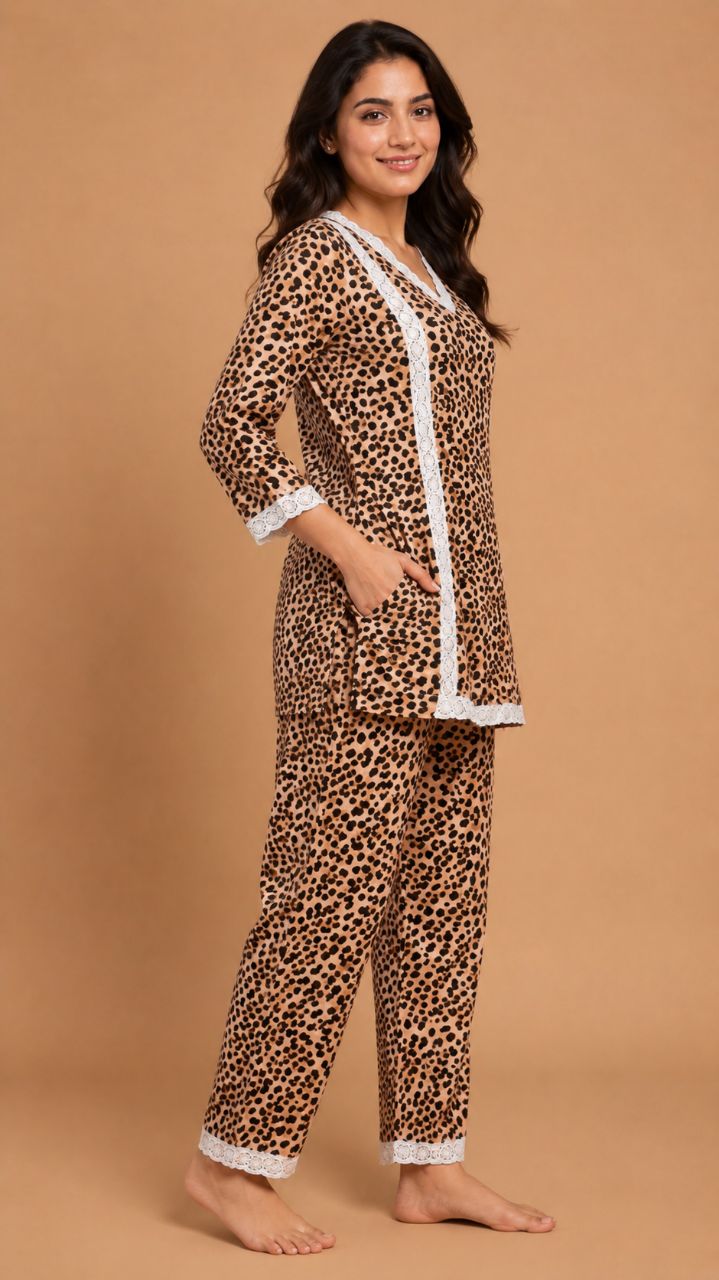 Leopard Print Pajama Set view 2