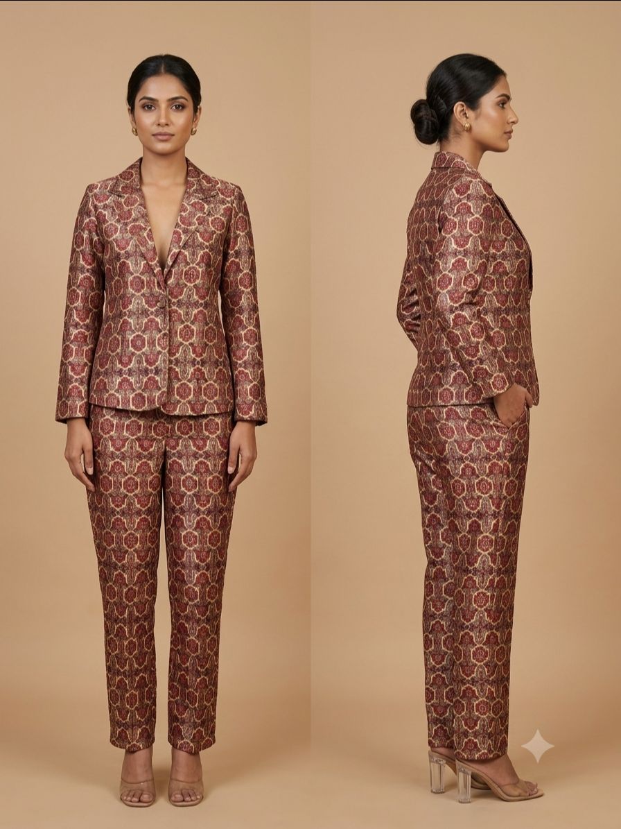Blazer Set Silk Brown view 3