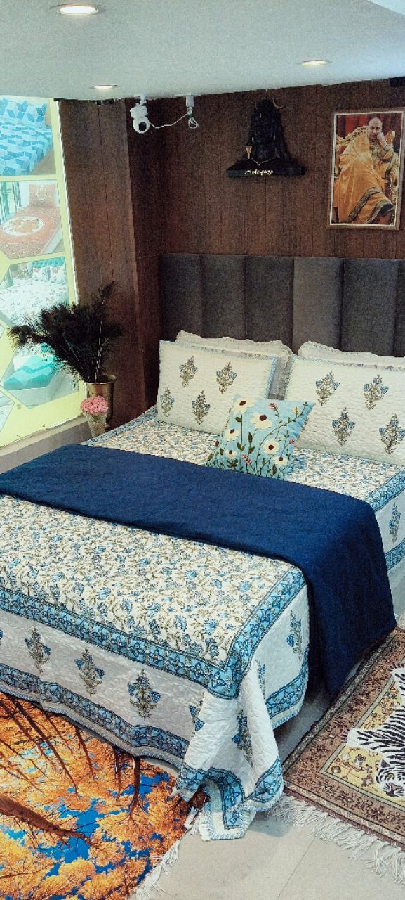 Blue Floral Bed Cover view 5