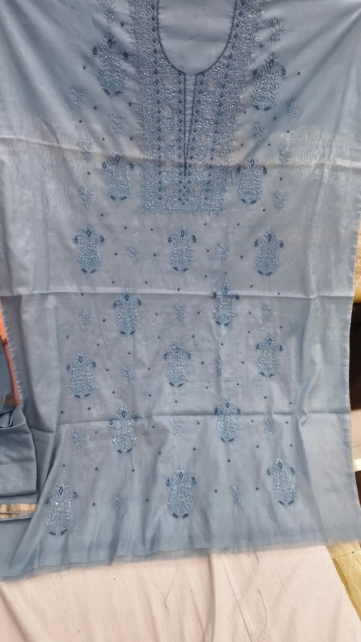 Light Blue Chikan Kurta view 2