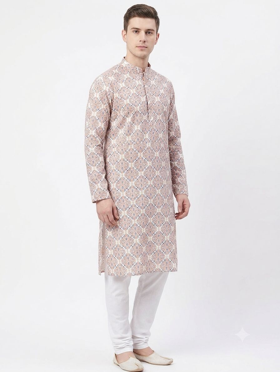 All Over Chikan Printed Kurta Crystal view 2