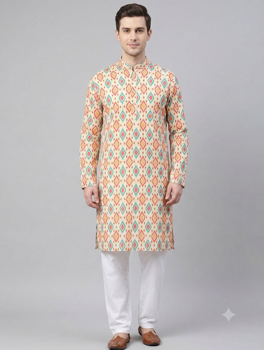 Cotton Printed Kurta Fana view 3