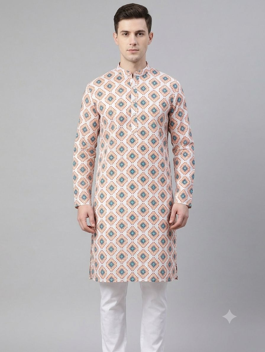 Cotton Printed Kurta Fana view 6