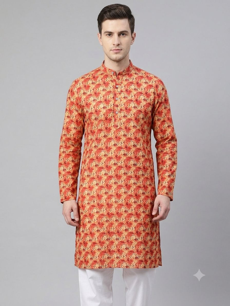 Cotton Printed Kurta Fana view 5
