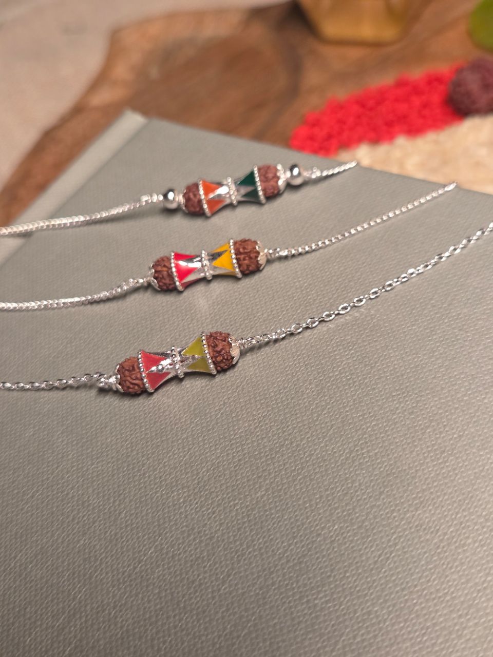 925 Silver Rakhi Damru view 2