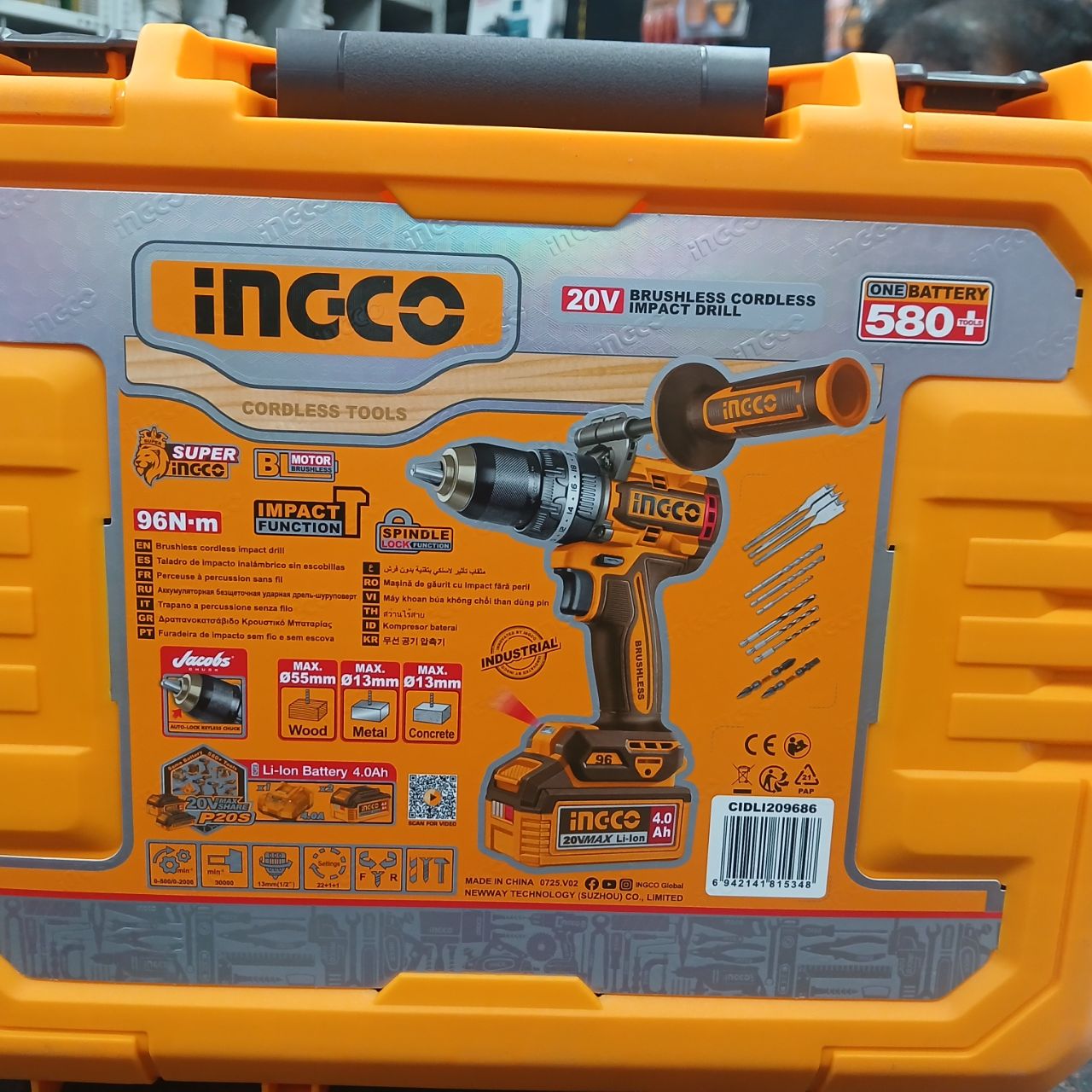 Ingco 20V Brushless Cordless Impact Drill