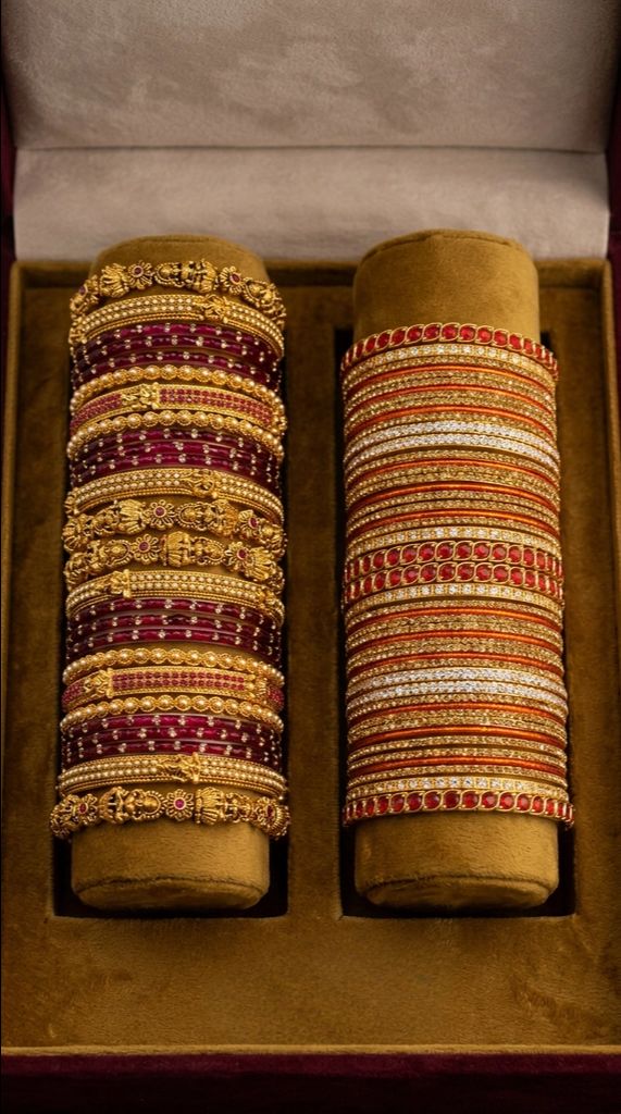 Traditional Red Bangles Set view 2
