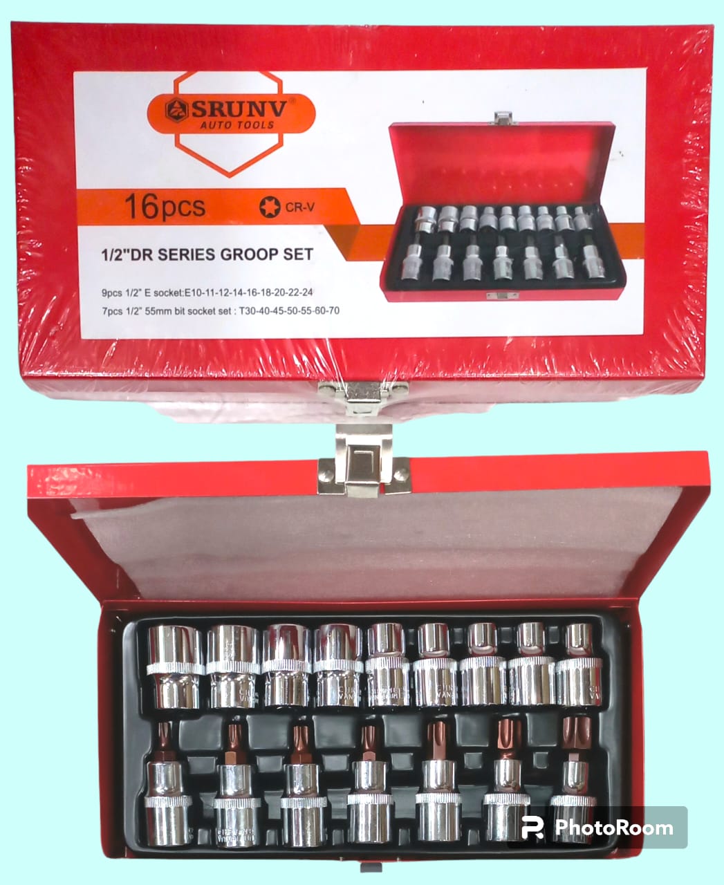 SRUNV 16-Piece 1/2" Drive Socket Set