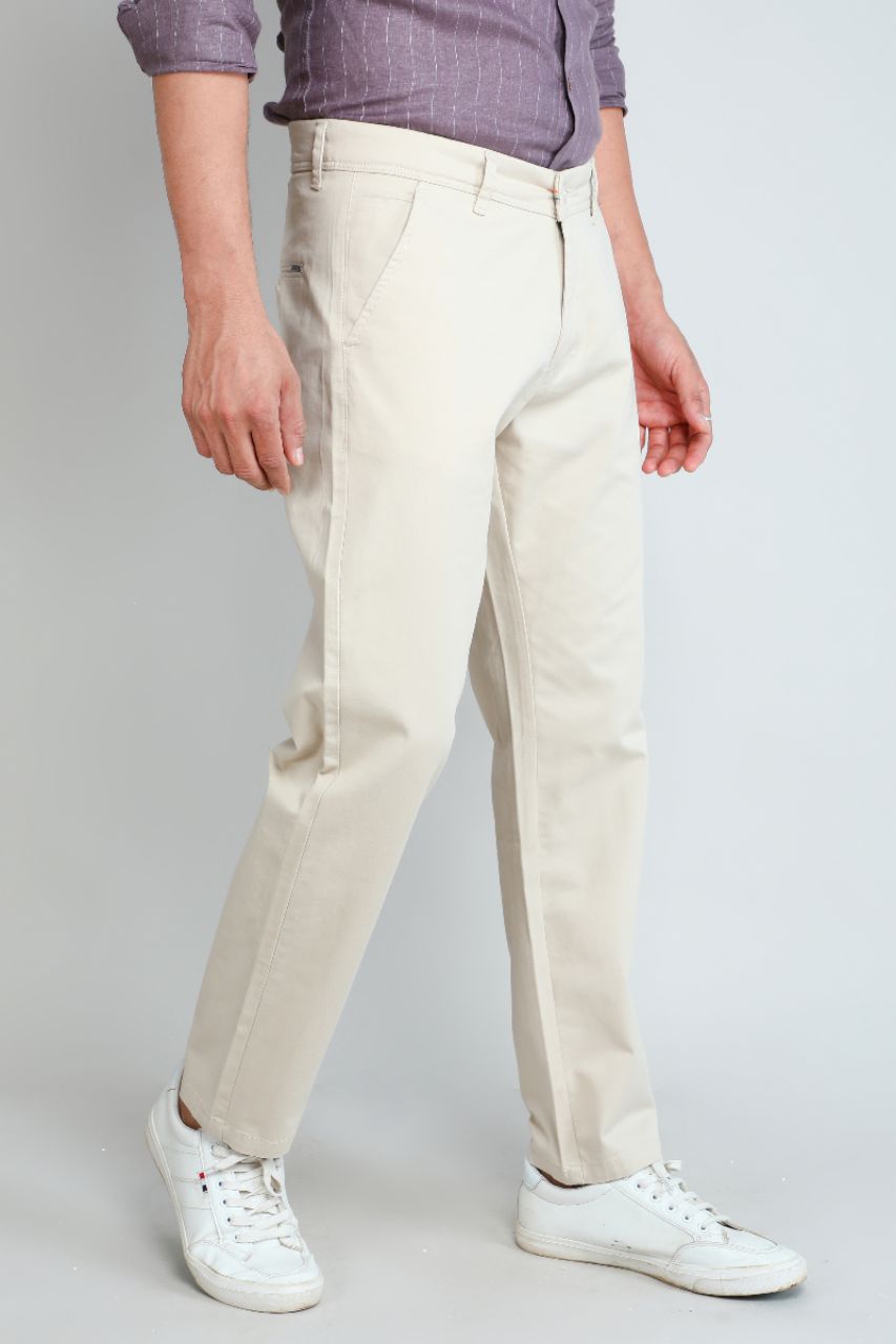 Cream Chinos Pants view 2