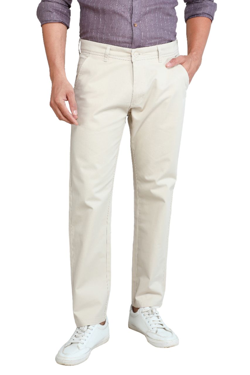 Cream Chinos Pants view 3