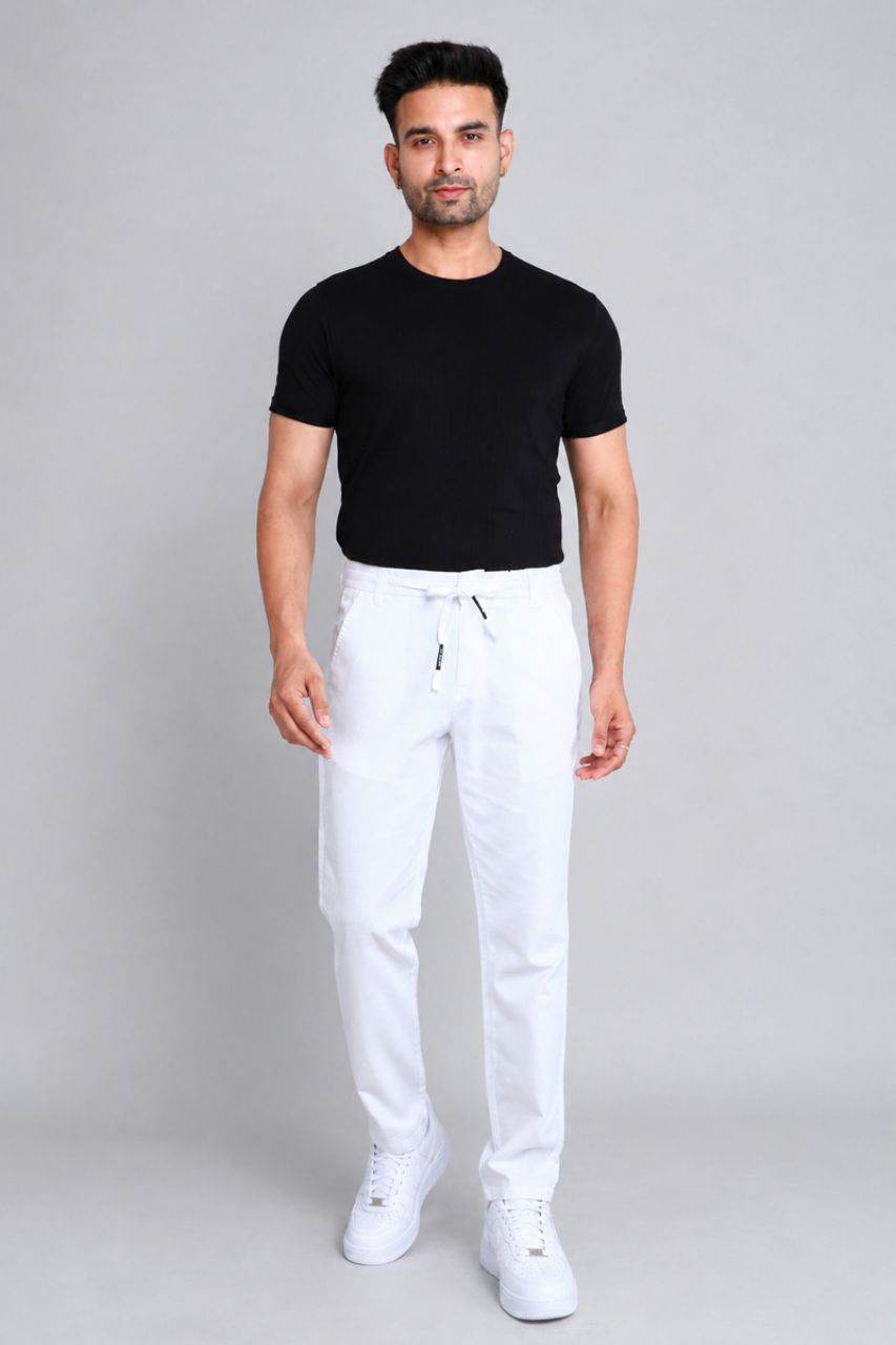 White Joggers Pants