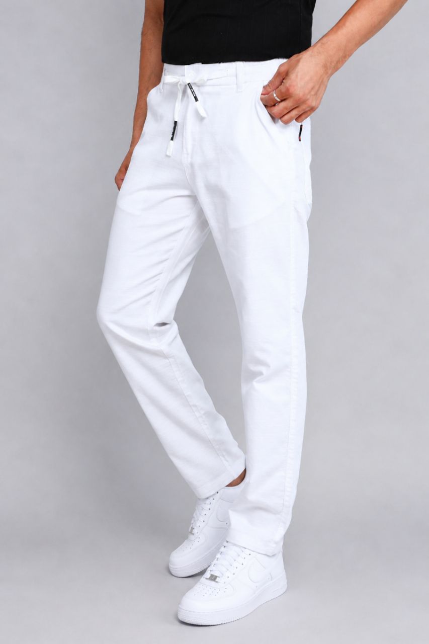 White Joggers Pants view 5