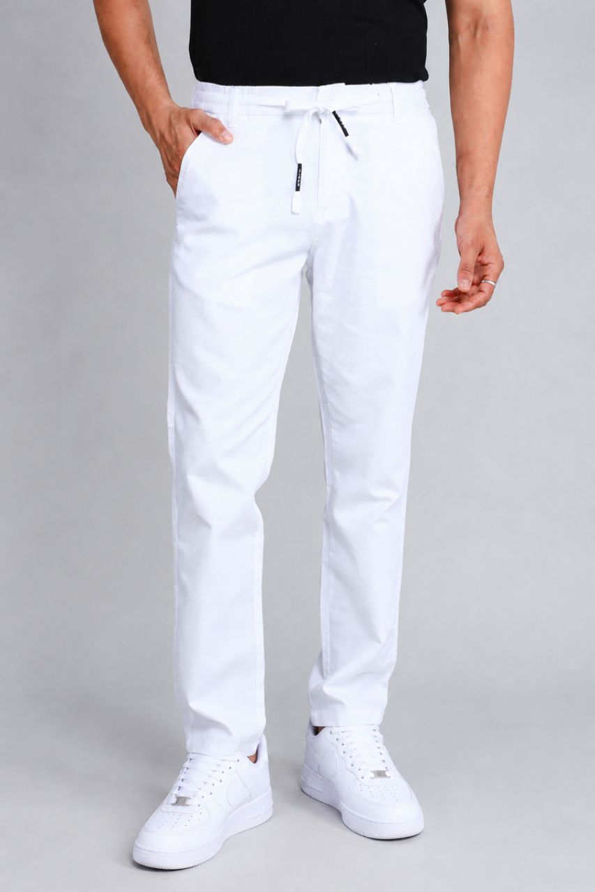 White Joggers Pants view 4