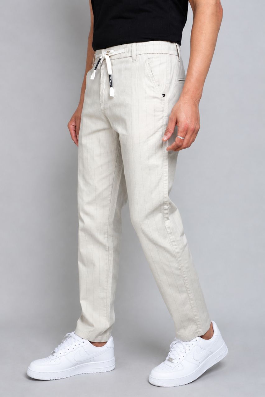 Beige Joggers Pants view 4