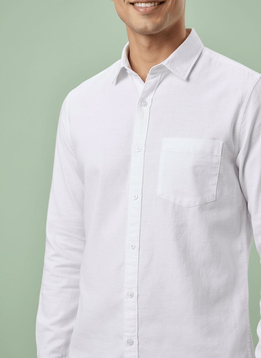 White Mens Casual Shirt view 4