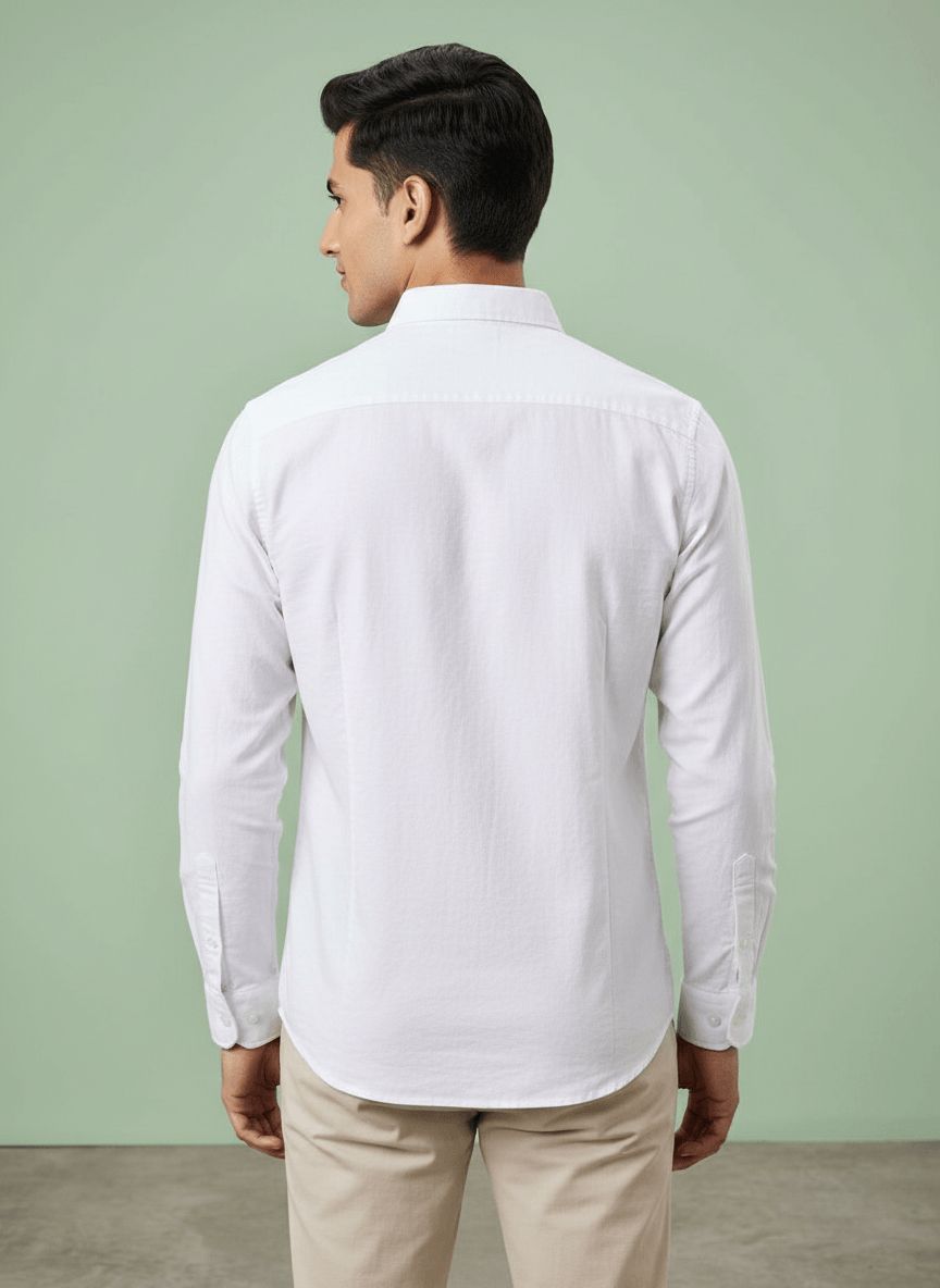 White Mens Casual Shirt view 5