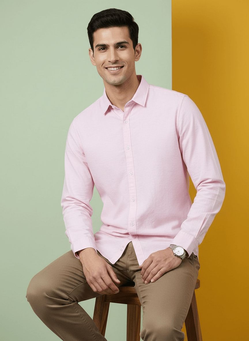 Premium Pink Casual Shirt view 2