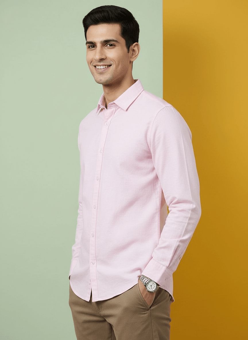 Premium Pink Casual Shirt view 6