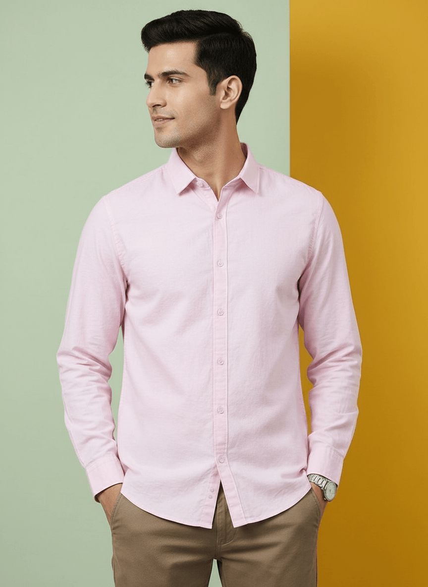Premium Pink Casual Shirt view 7