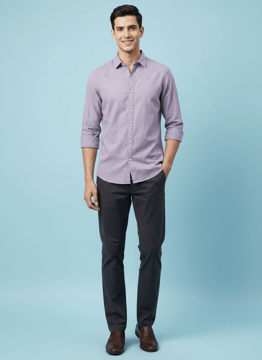 Purple Premium Casual Shirt view 3