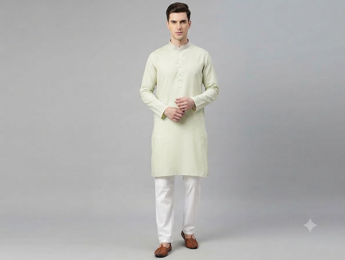 Linen Cotton Kurta Cool view 2