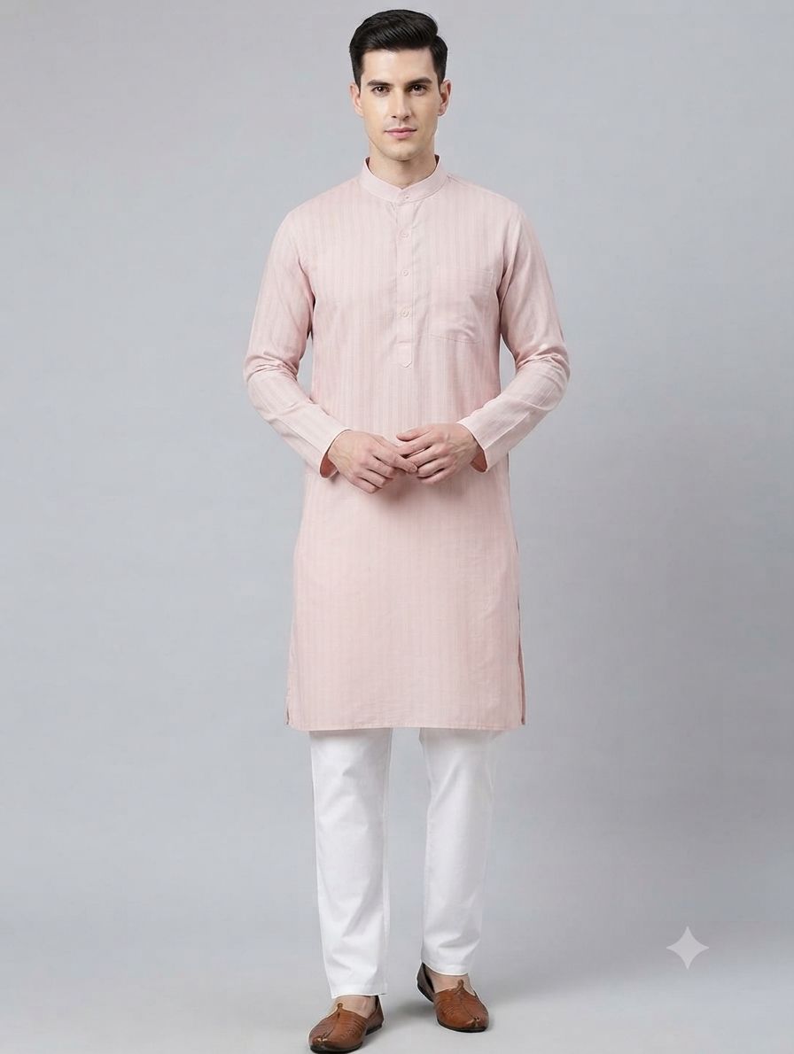 Pure Cotton Stripe Kurta Prem view 3