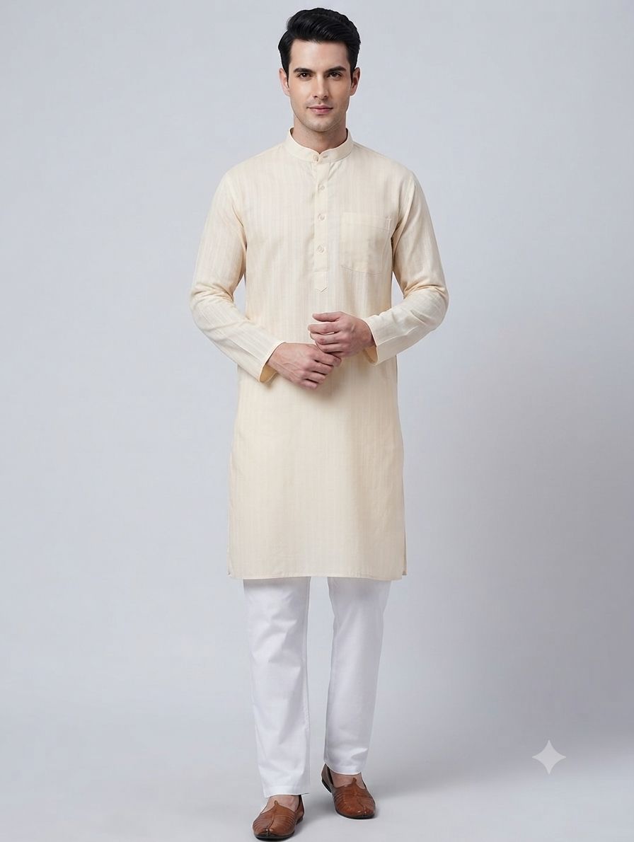 Pure Cotton Stripe Kurta Prem view 2