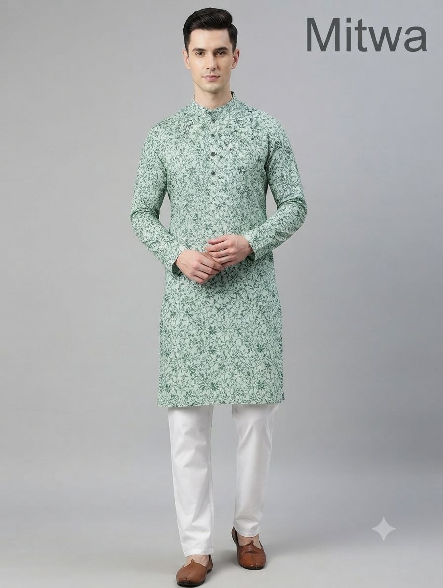 Cotton Printed Kurta Mitwa view 3