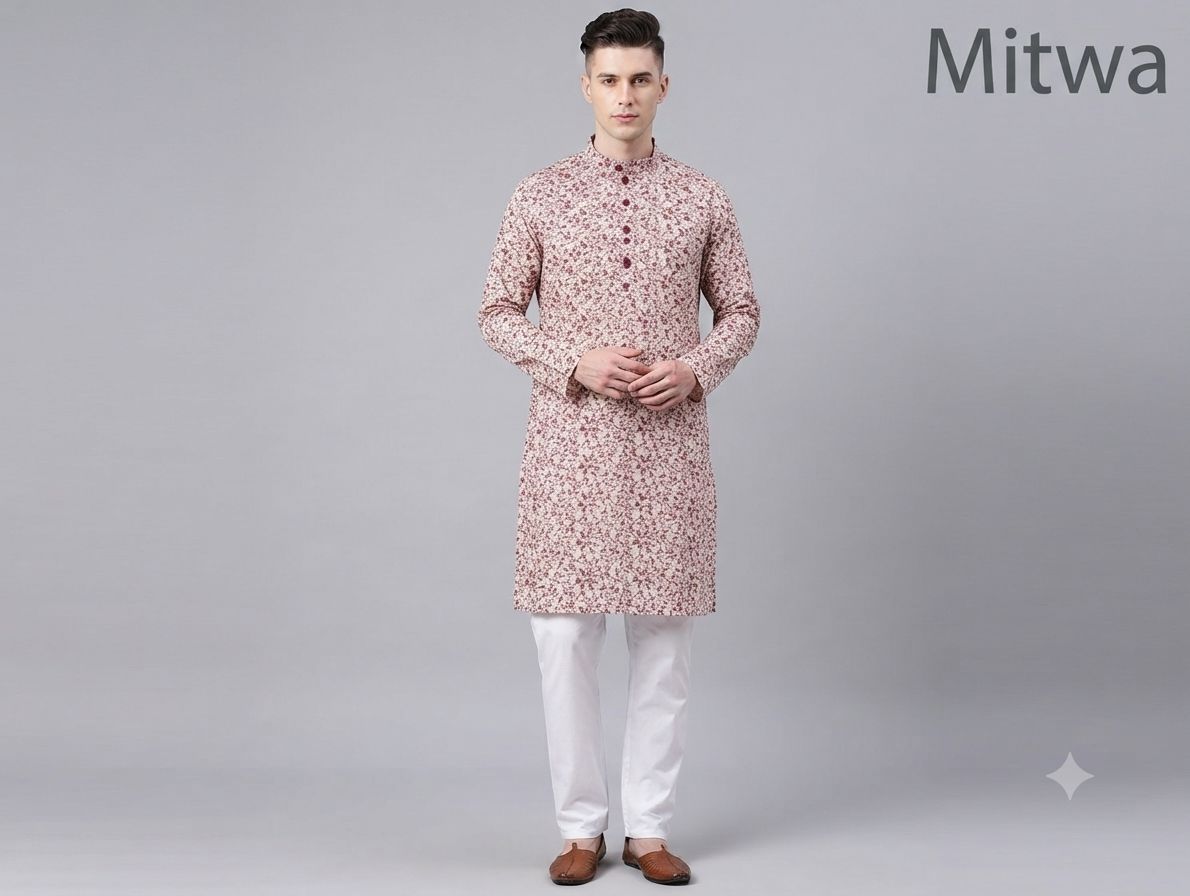 Cotton Printed Kurta Mitwa view 4