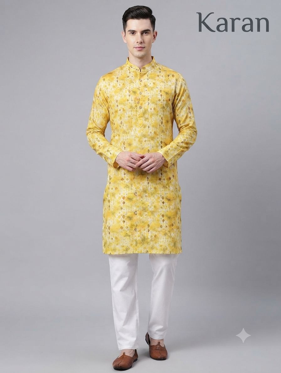 Fancy Printed Kurta Karan view 2