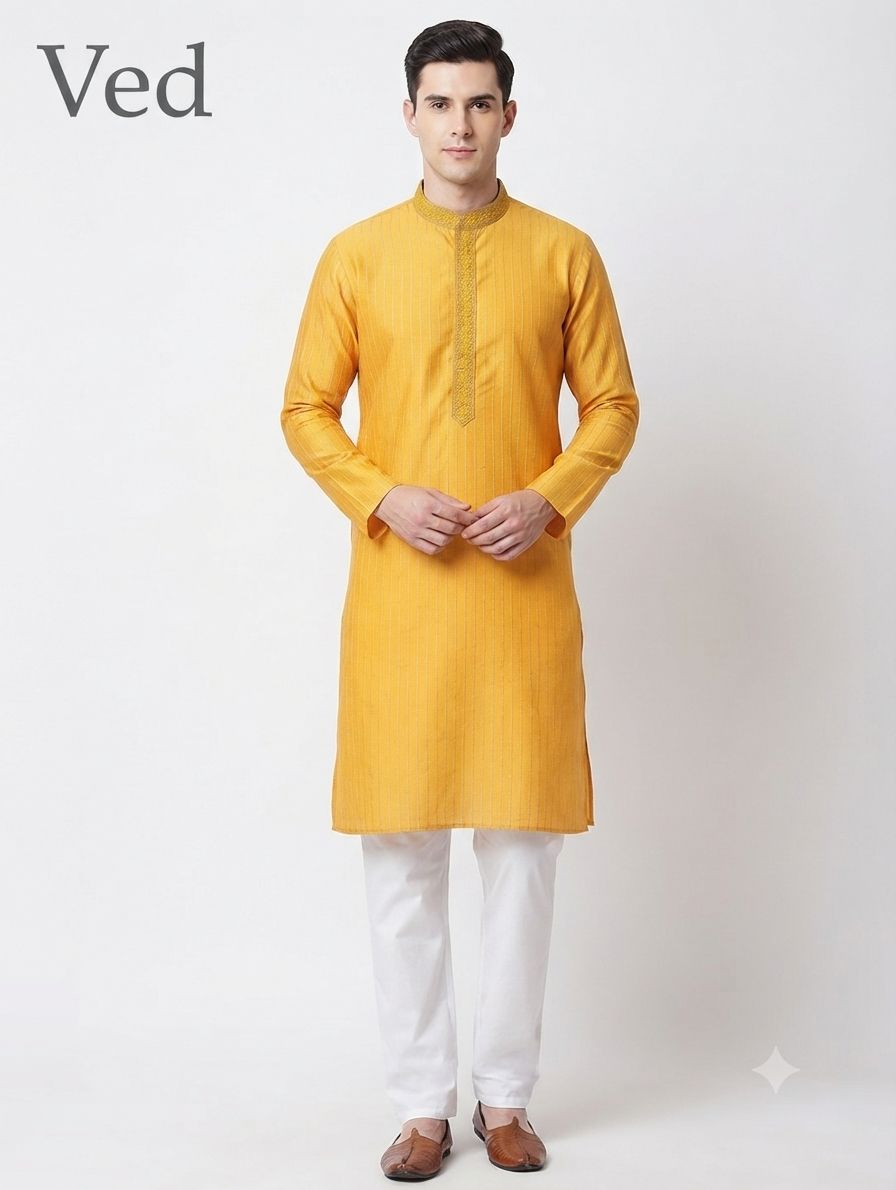 Silk Kurta Ved view 2