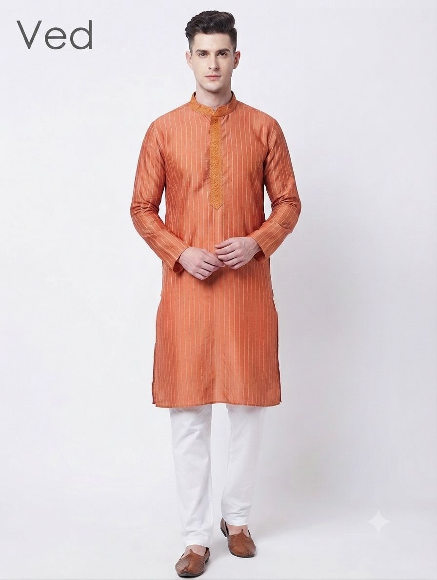 Silk Kurta Ved view 3