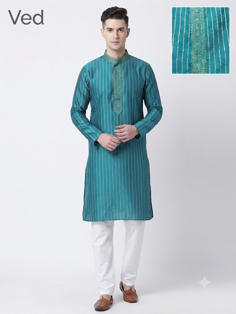 Silk Kurta Ved view 5