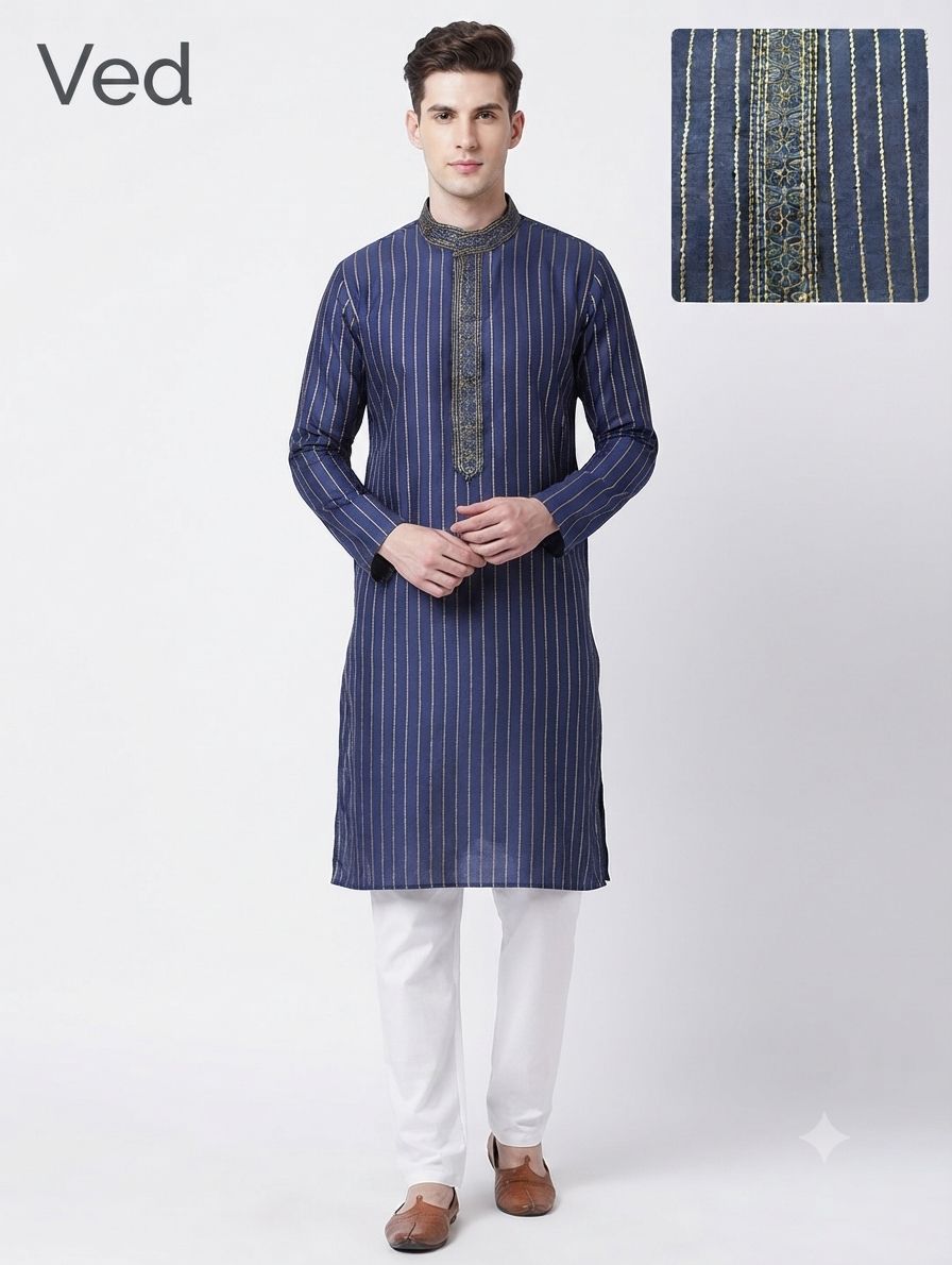 Silk Kurta Ved view 6
