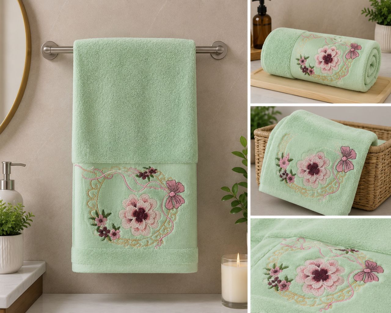 Luxury Embroidered Bath Towel view 6