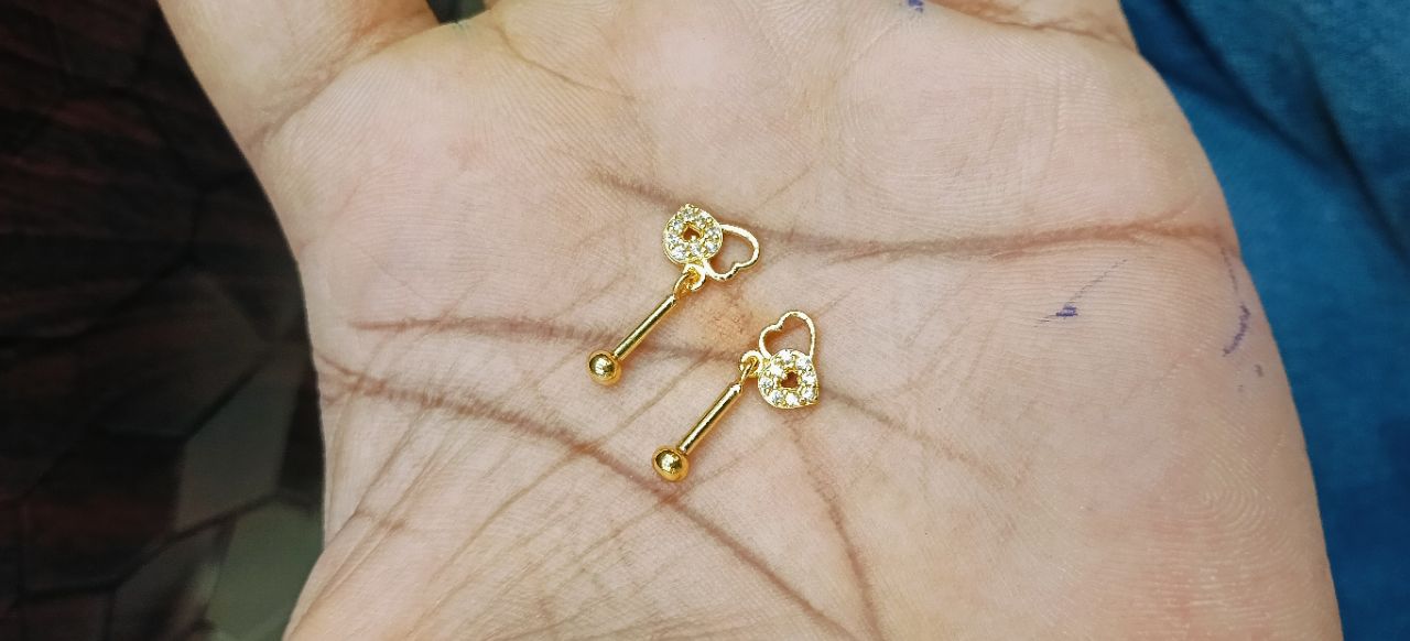 Gold Heart-Shaped Earrings view 2