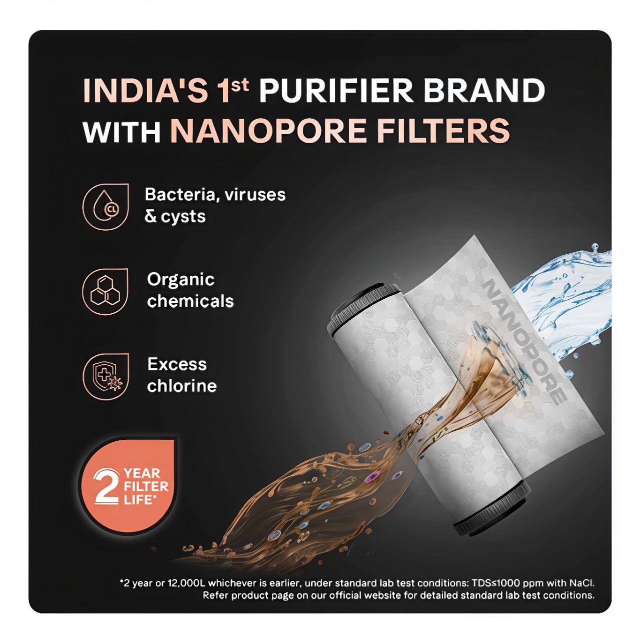 Aquaguard Aspire Designo 2X UTC UV + UF Water Purifier | 2 Year Filter Life | With Mega Sediment Filter view 4