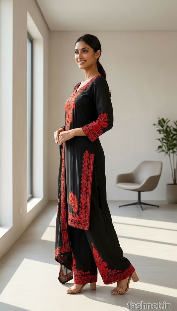 Womaniya Georgette Aari Salwar Suit Set view 6