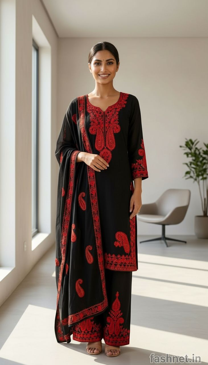 Womaniya Georgette Aari Salwar Suit Set view 5