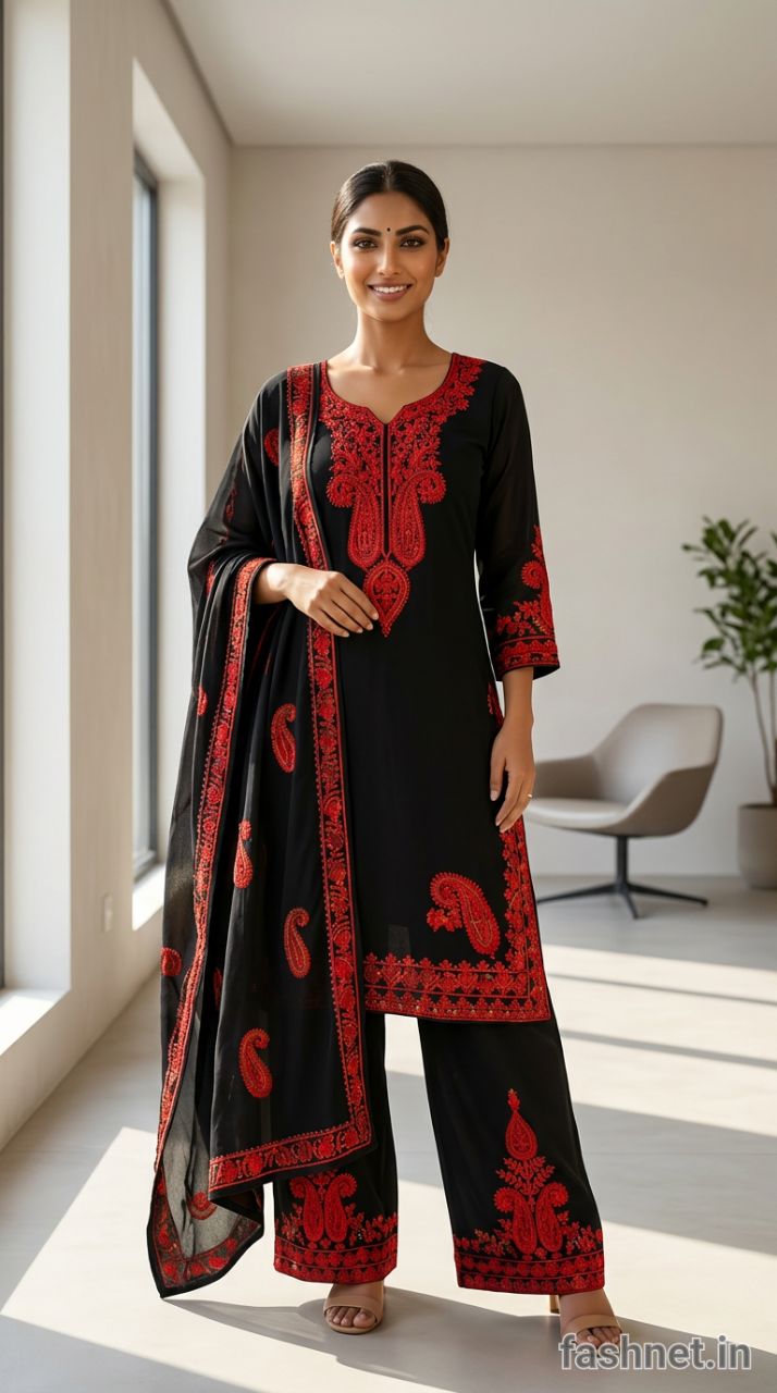 Womaniya Georgette Aari Salwar Suit Set view 3