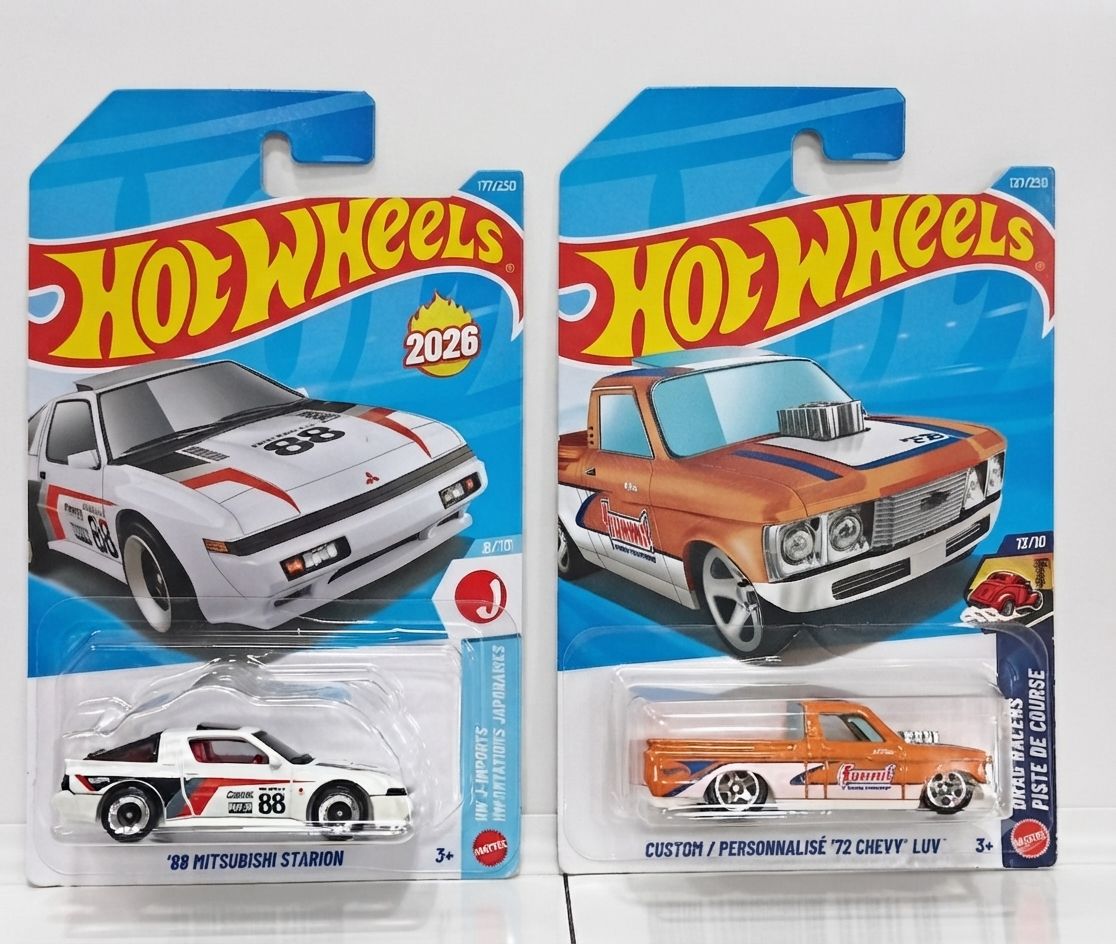 Hot Wheels 2-Car Combo Pack – '88 Mitsubishi Starion & Custom '72 Chevy LUV | 1:64 Scale