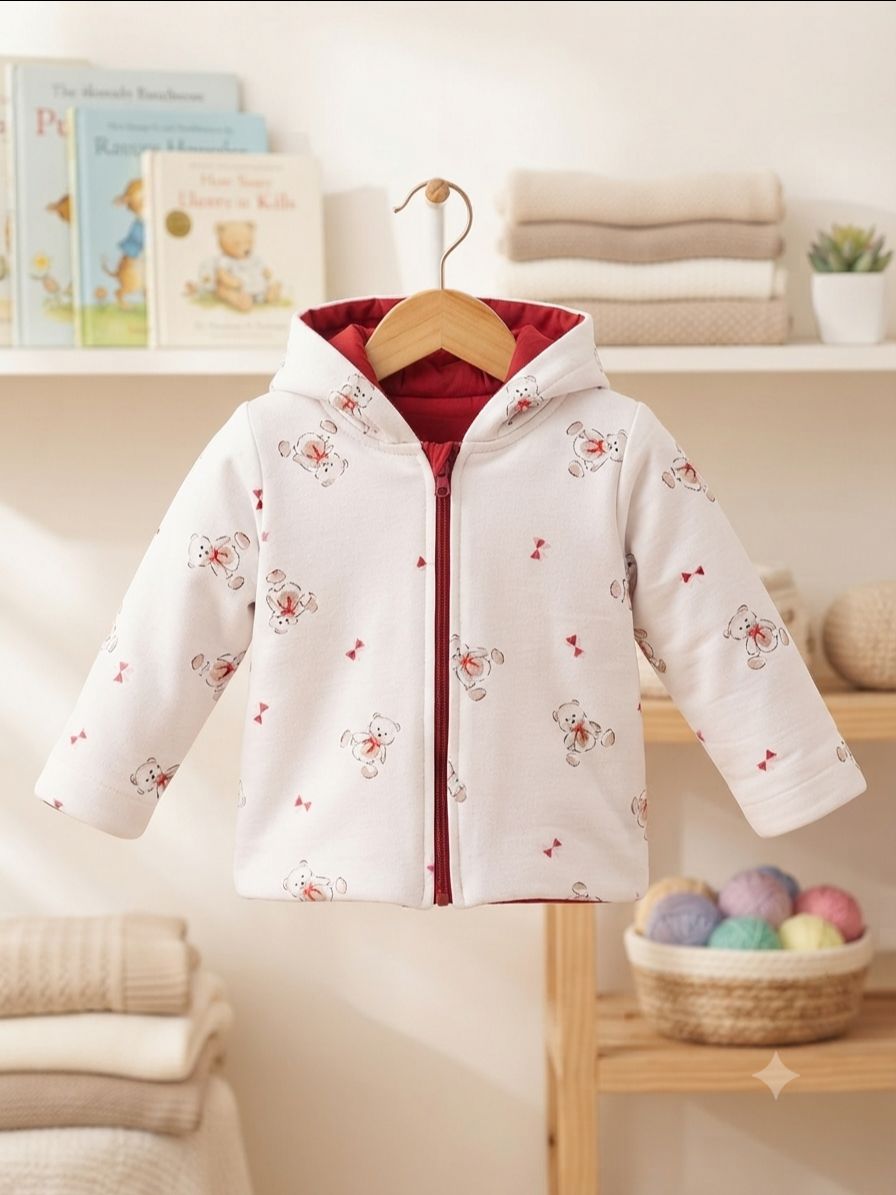 Reversible Baby Hooded Jacket Red view 2