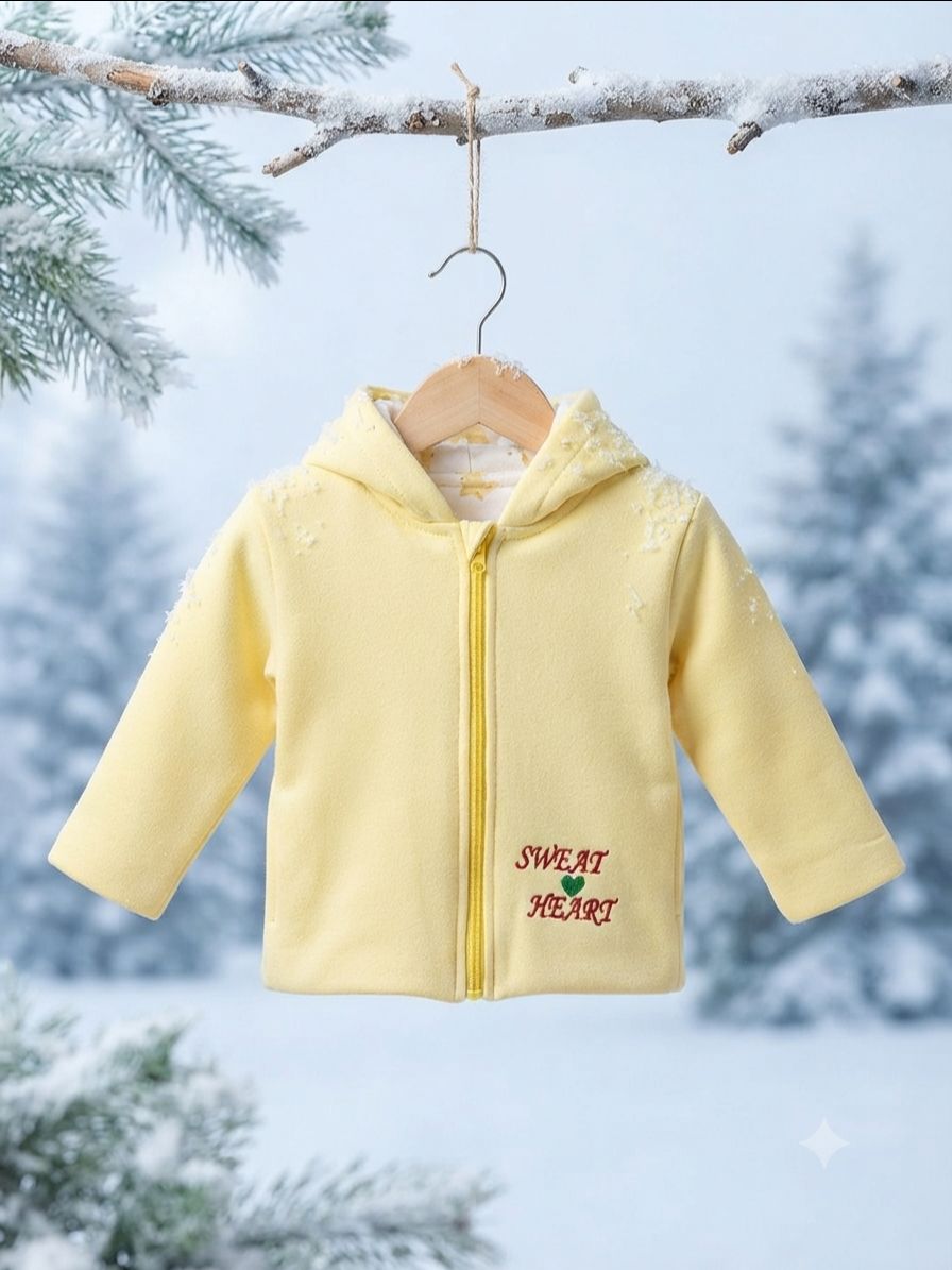 Reversible Baby Hooded Jacket Yellow