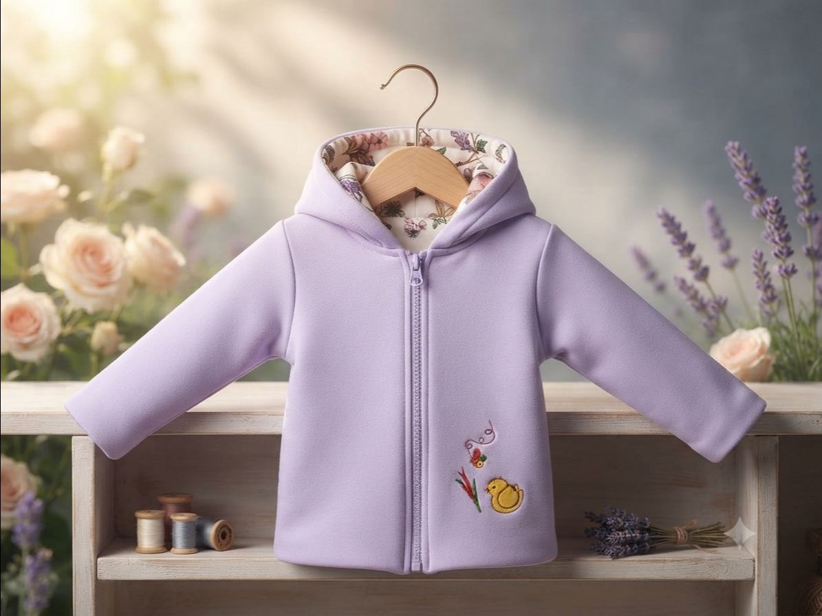 Reversible Baby Hooded Jacket Sky Blue view 2