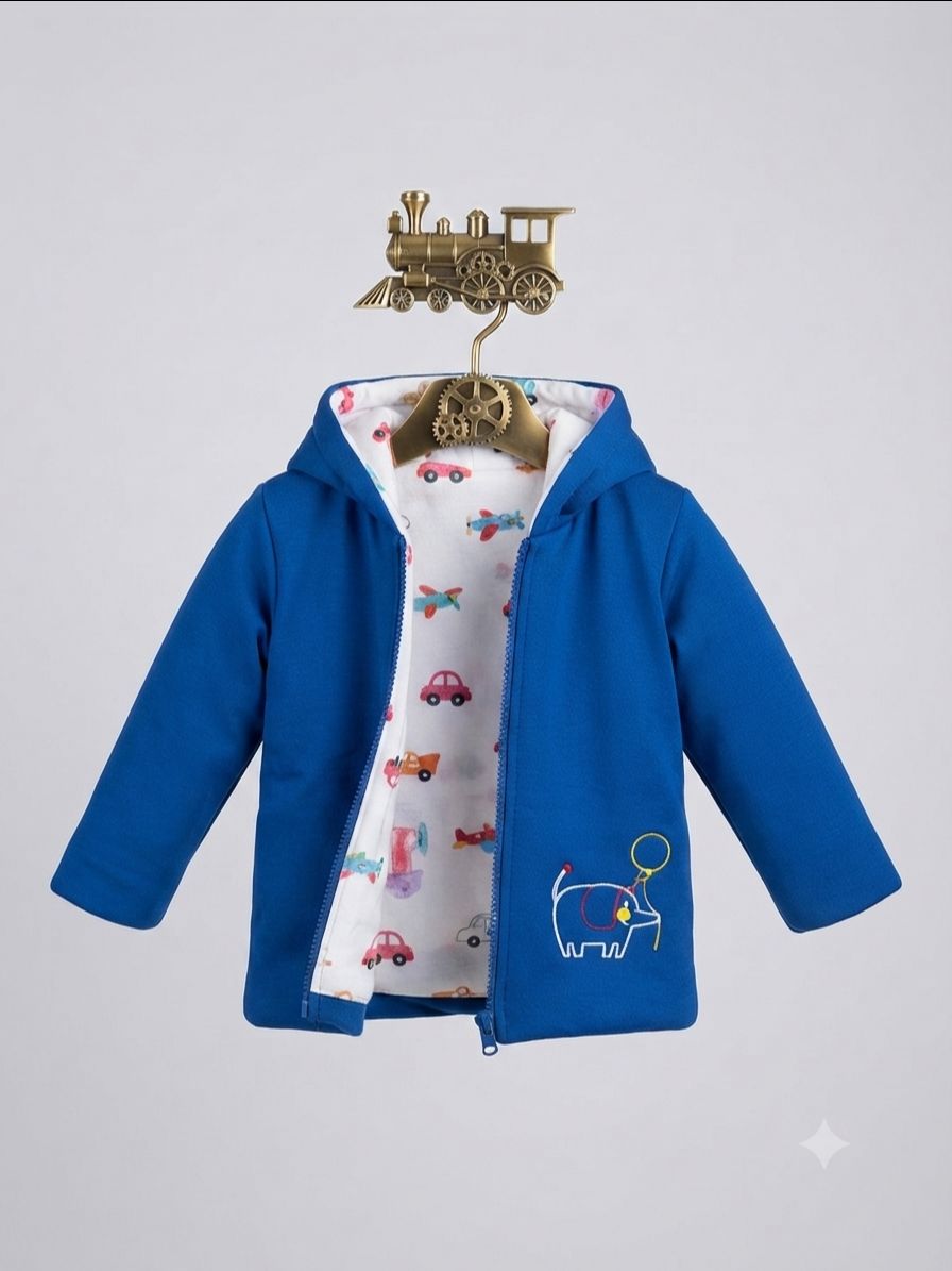 Reversible Baby Hooded Jacket Royal Blue 💙 view 2