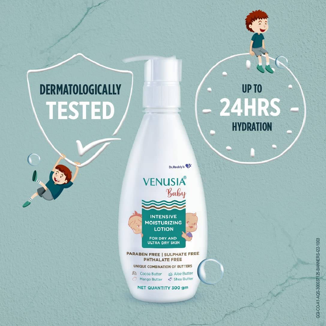 Dr. Reddy's Venusia Baby Intensive Moisturizing Lotion, provides soft and smooth skin, 300 GM view 8